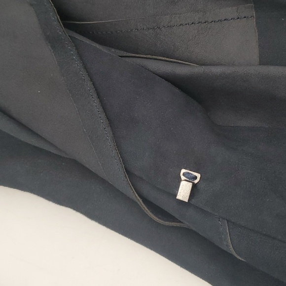 Lamarque BLUE Suede Leather Jacket Size 4 - Picture 13 of 15